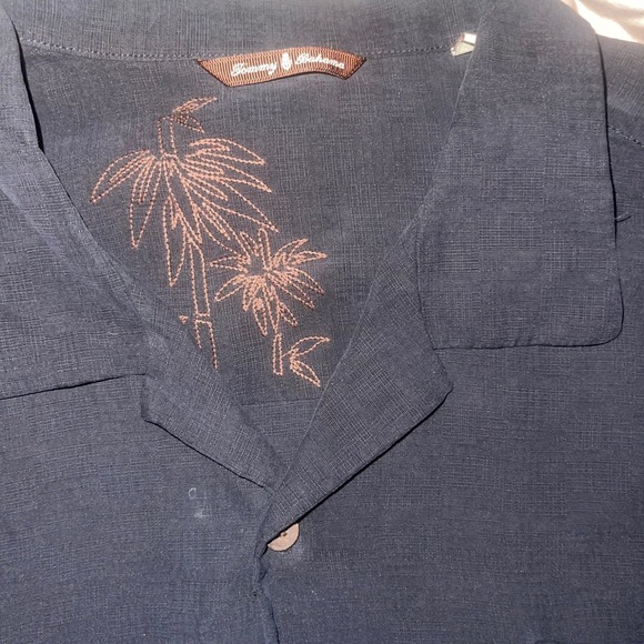 Tommy Bahama Black Button Down XXL 100% Silk Like New - Picture 2 of 4